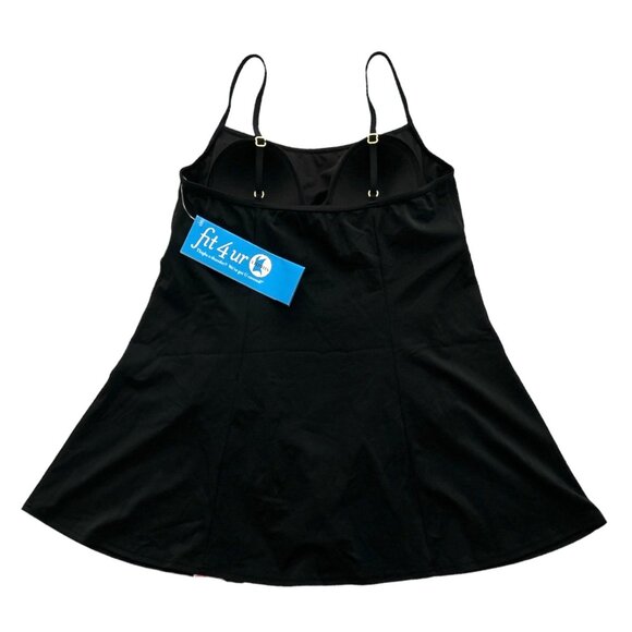 fit 4 ur Thighs Swimwear One Piece Women's Swimsuit Black/Floral Print Size 12 - Picture 4 of 8